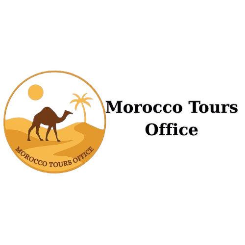 Morocco Tours Office logo with camel desert tour symbol