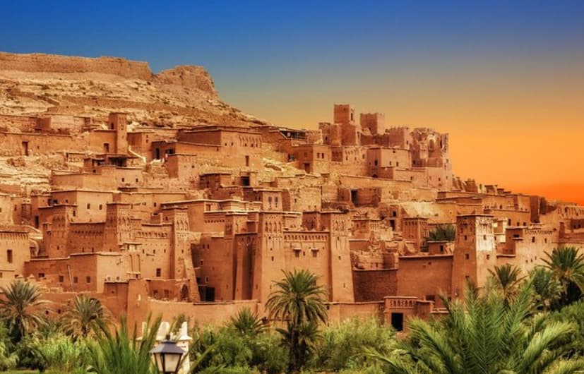 Ait Ben Haddou Kasbah in Morocco visited during a cultural desert tour