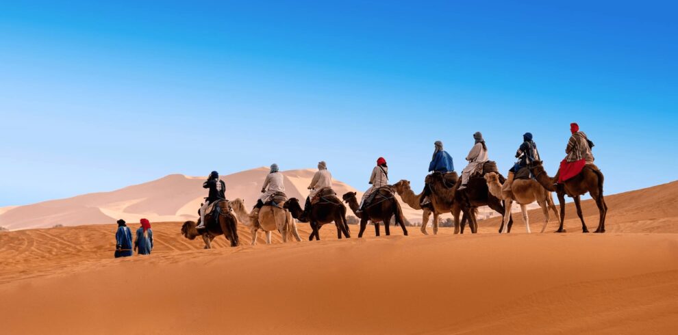 Camel trek in the Sahara Desert during a Morocco tour