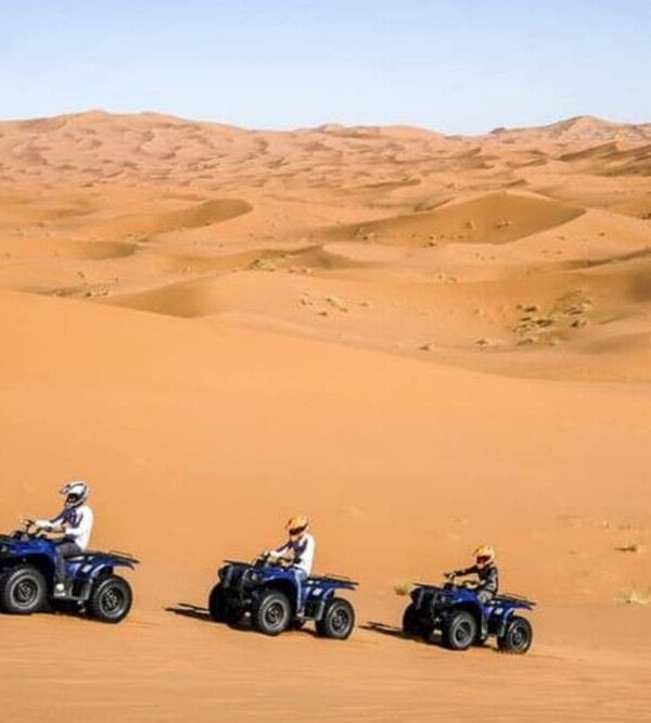 Quad biking adventure in the Merzouga Sahara Desert during a Morocco tour