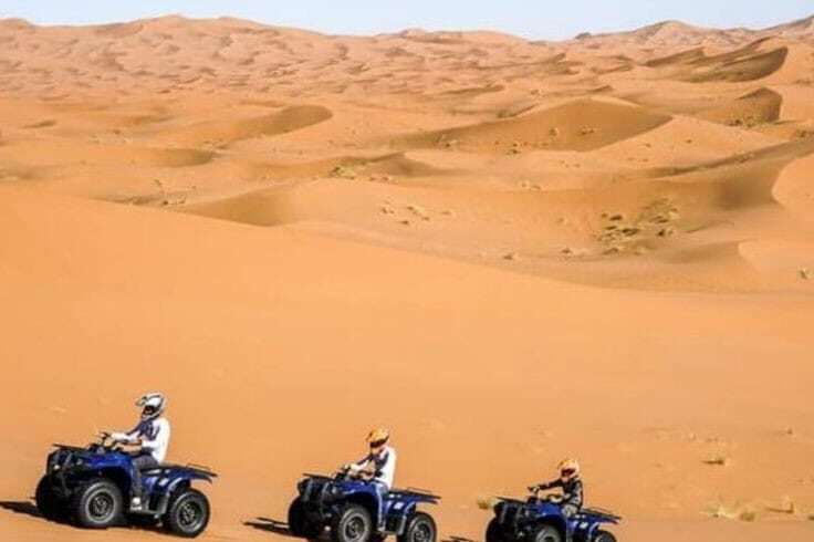 Quad biking adventure in the Merzouga Sahara Desert during a Morocco tour