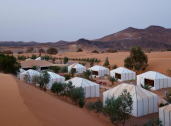 Luxury desert camp in the Sahara Desert during a private Morocco desert tour