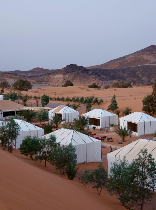 Luxury desert camp in the Sahara Desert during a private Morocco desert tour