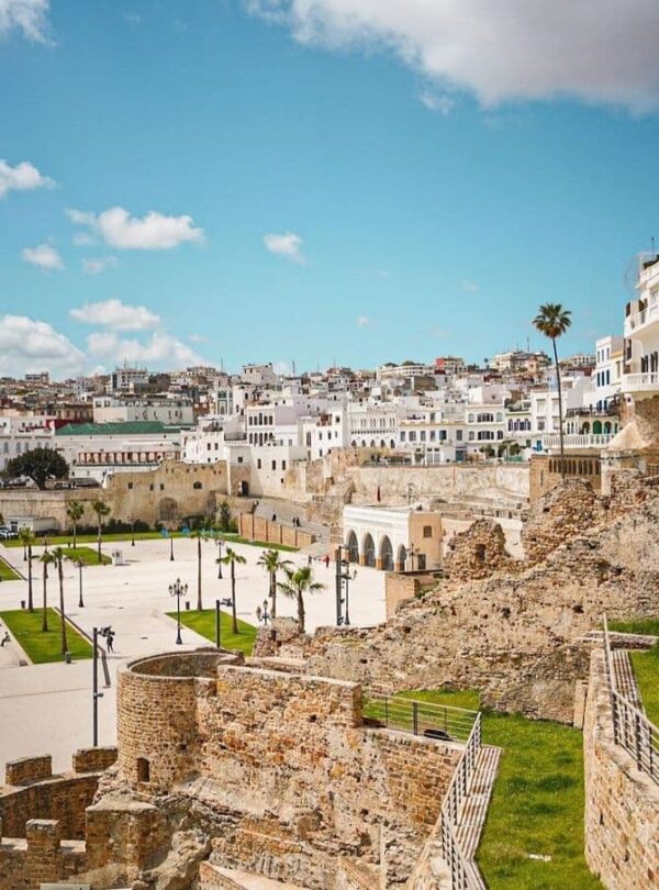 Historic stone walls and old Medina view in Tangier, highlighting the city’s rich heritage at the start of a Morocco tour.